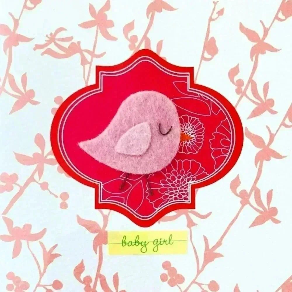 Congratulations 3D Felt Baby Bird Greeting Card